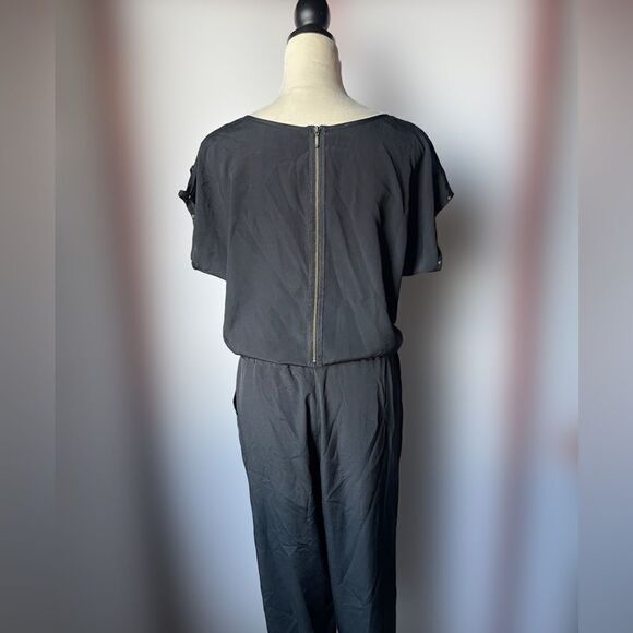 Limited Black Nylon Short Sleeve Jumpsuit w/Bronze Studs (Size: 10) - Picture 3 of 12